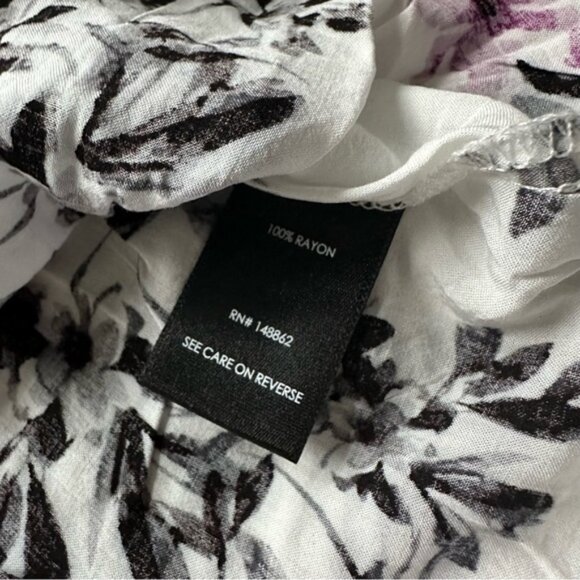Torrid | White and Purple Abbey Floral Bow-Back Top | Size 0X - Picture 11 of 13